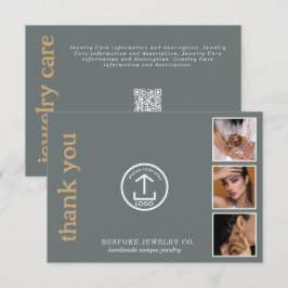 Cartão De Agradecimento Review Thank You Jewelry Care Card Order Insert