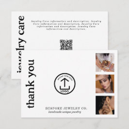 Cartão De Agradecimento Review Thank You Jewelry Care Card Order Insert