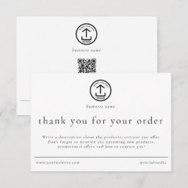 Cartão De Agradecimento Review Thank You Order Packaging Business Logo