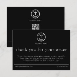Cartão De Agradecimento Revisão Obrigado Embalagem do Pedido Logotipo da E