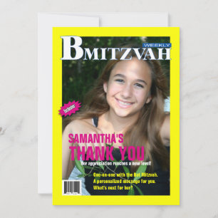 Cartão De Agradecimento Revista Bat Mitzvah Obrigado Nota