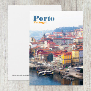 Cartão De Agradecimento Ribeira e Rio Douro. Porto, Portugal.