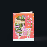 Cartão De Agradecimento Rico Winter Cat VAZIO Greeting Card<br><div class="desc">Este design de vazio de inverno é de uma obra de arte original. Adequado para enquadramento.</div>