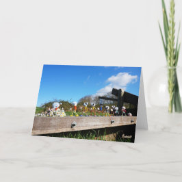 Cartão De Agradecimento Rijtje Fubby's die in een optocht met madeliefjes.