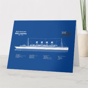 Cartão De Agradecimento RMS Lusitania - planos de projeto de navio ABD