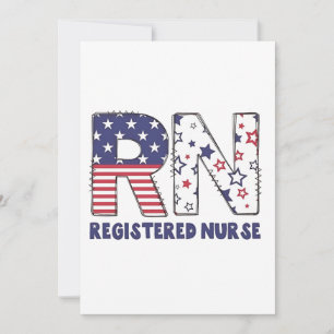 Cartão De Agradecimento RN Registrada Enfermeira 4 de julho sutil American