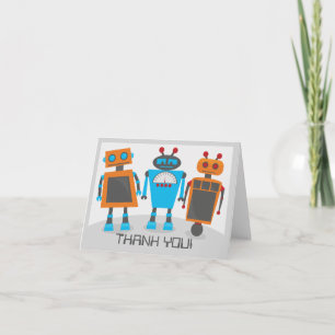 Cartão De Agradecimento Robot Party Thank You Notecard