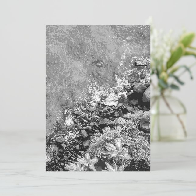 Cartão De Agradecimento Rochas no mar, acima da vista 2 (Em pé/Frente)