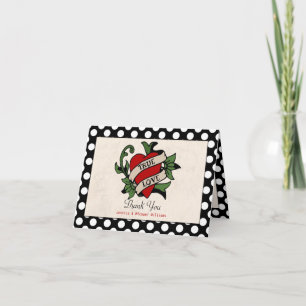 Cartão De Agradecimento Rockabilly Wedding Obrigado