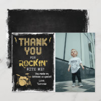 Cartão de agradecimento Rockstar Rocker Giz Grunge