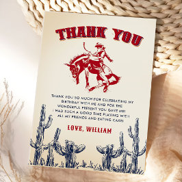 Cartão De Agradecimento Rodeo Western Cowboy Birthday