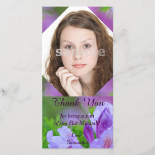 Cartão De Agradecimento Rododendro após o obrigado de Mitzvah do bastão 