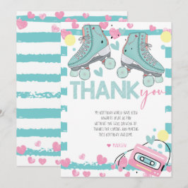 Cartão De Agradecimento Roller Skating Pastel Birthday