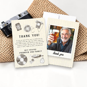Cartão De Agradecimento Rolo de Filme Retro Vintage Foto de Aniversário Ob