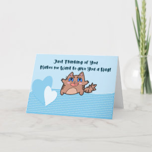 Cartão De Agradecimento Romance Card Cat com um Hug