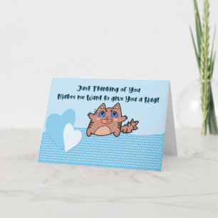 Cartão De Agradecimento Romance Card Cat com um Hug