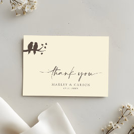 Cartão De Agradecimento Romantic Birds Classic Formal Wedding