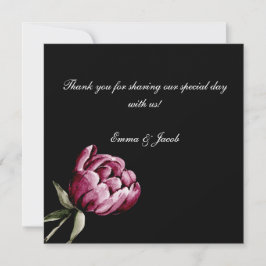 Cartão De Agradecimento Romantic Bloom Floral Peony