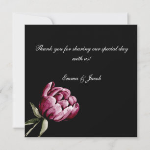 Cartão De Agradecimento Romantic Bloom Floral Peony