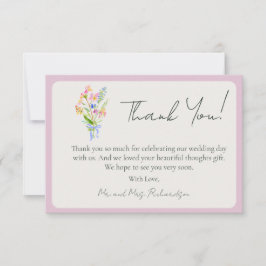 Cartão De Agradecimento Romantic Garden Floral Wedding