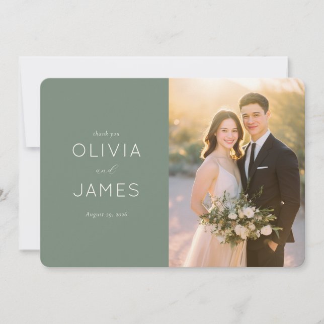 Cartão De Agradecimento Romantic Photo (Frente)