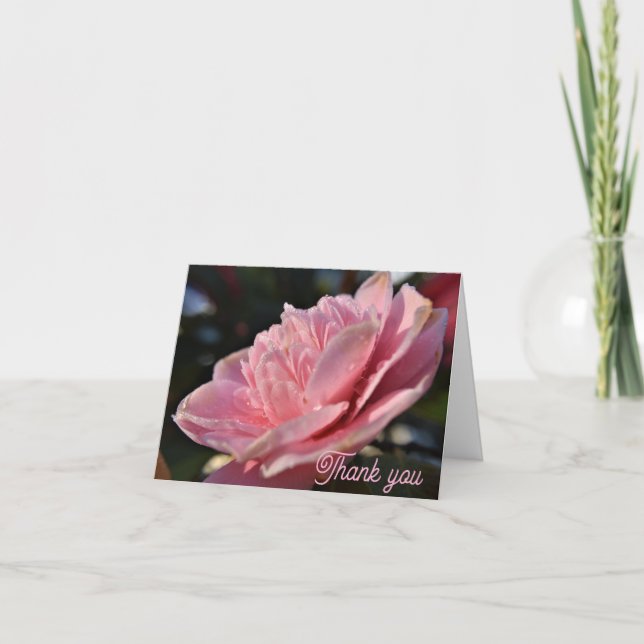 Cartão De Agradecimento rosa (Frente)