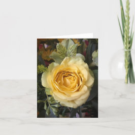 Cartão De Agradecimento Rosa Amarela| Floral Elegante| Obrigado