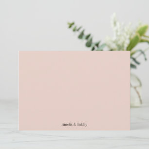 Cartão De Agradecimento Rosa Bege Minimalista Casamento Personalizado Eleg