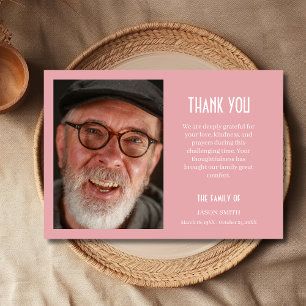Cartão De Agradecimento Rosa Clássico Personalizado Foto Funeral