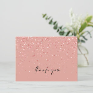 Cartão De Agradecimento Rosa Cor-de-Rosa Minimalista Moderno e Elegante 