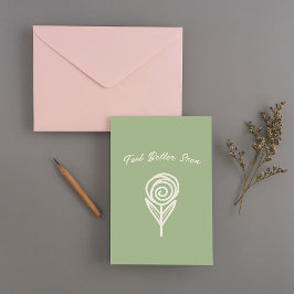 Cartão De Agradecimento Rosa de linha desenhada à mão - Sinta-se melhor em