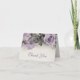 Cartão De Agradecimento Rosa De Vintage Sterling Obrigado