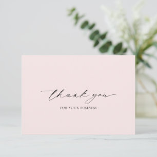Cartão De Agradecimento Rosa Desmaiado Minimalista Simples Elegante Modern