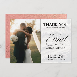 Cartão De Agradecimento Rosa Dourado California Passport