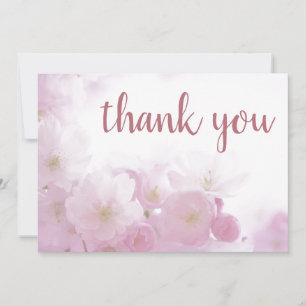 Cartão De Agradecimento Rosa Dourado Floral Elegante Moderno Simples