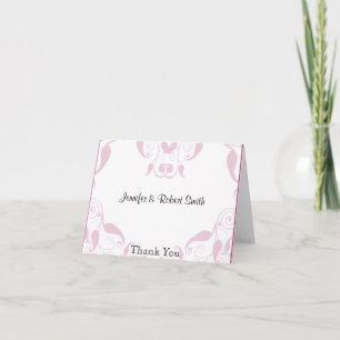 Cartão De Agradecimento Rosa Heart Floral Anniversário Obrigado
