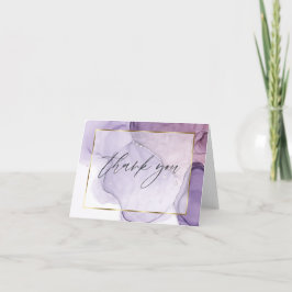 Cartão de Agradecimento Rosa Lilás de Tinta Alcoól