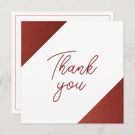 Cartão De Agradecimento Rosa moderno Dourado de Cobre Glitter Doce 16 Aniv