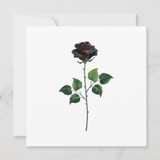 Cartão De Agradecimento Rosa preto (Frente)