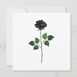 Cartão De Agradecimento Rosa preto