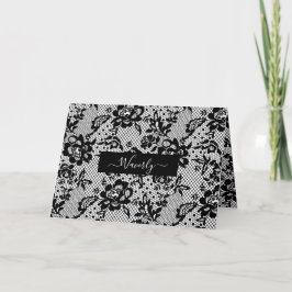 Cartão De Agradecimento Rosa preto sexy com nome personalizado