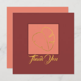 Cartão De Agradecimento Rosa Púrpura Púrpura Púrpura Dourada Clássica Folh