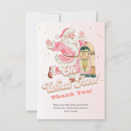 Cartão De Agradecimento Rosa Que Bravo Retro Groovy Papai Noel Aniversário