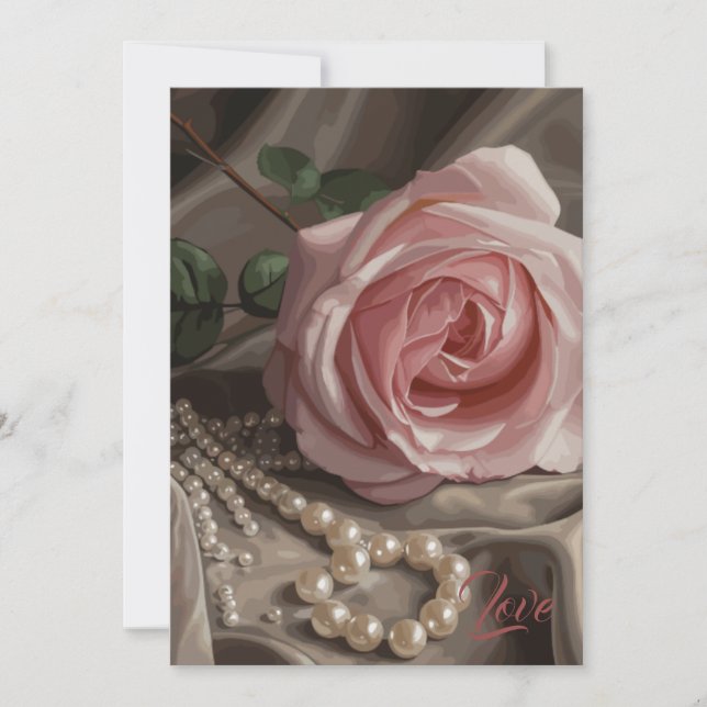 Cartão De Agradecimento Rosa Silken (Frente)