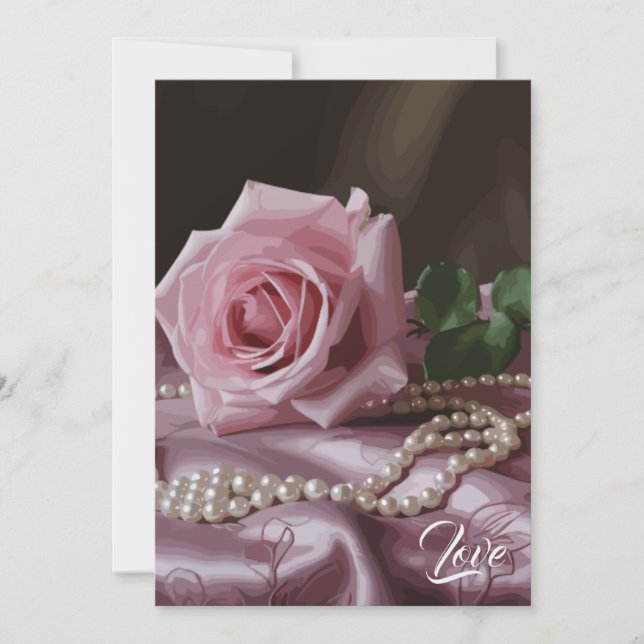 Cartão De Agradecimento Rosa Silken (Frente)