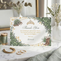 Rosa Verde Sálvia Ocidental Dourada Quinceañera Co
