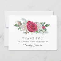 Rosa vermelha Holly Winter 80 de Birthday Flat