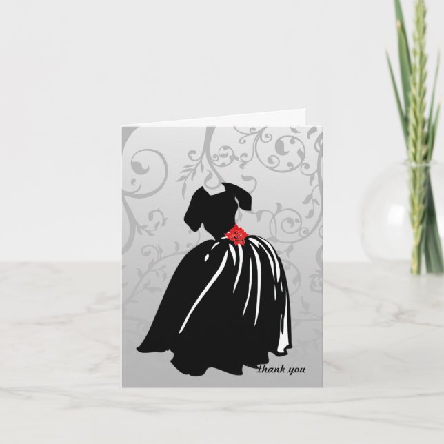 Cartão De Agradecimento Rosa vermelha Retroativa Obrigado (Frente)