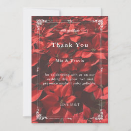 Cartão De Agradecimento Rosa Vermelha Romântica | Floral Elegante Editável