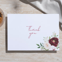 Cartão De Agradecimento Rosa vermelha Romântica Personalizada